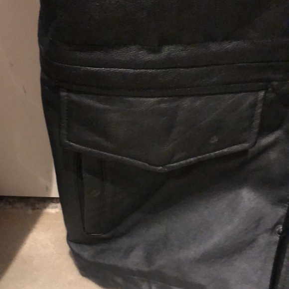 Vintage Cooper black leather jacket. four pockets in front full length zipper - Picture 12 of 15